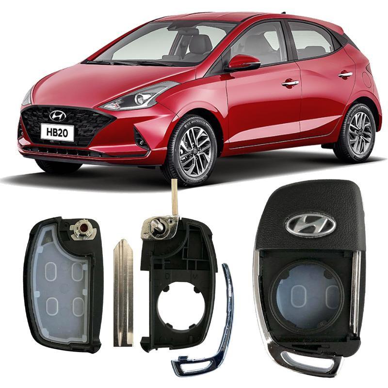Carcaça / Capa da Chave Canivete do Hyundai HB20, HB20 Sedan e HB20 X ...