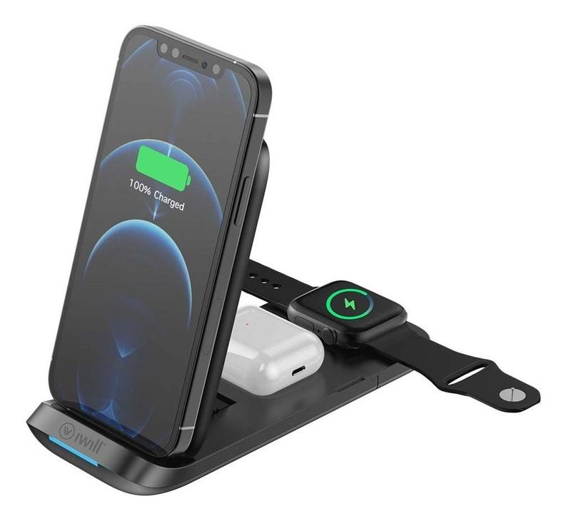 Carregador Wireless Para iPhone 11 12 13 14 Watch 3 Em 1 - iWill ...