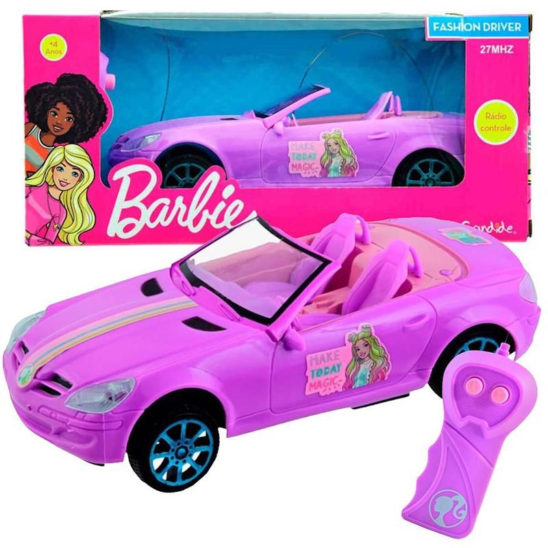 Carrinho Barbie de Controle Remoto Conversível Rosa Viajante Fashion ...
