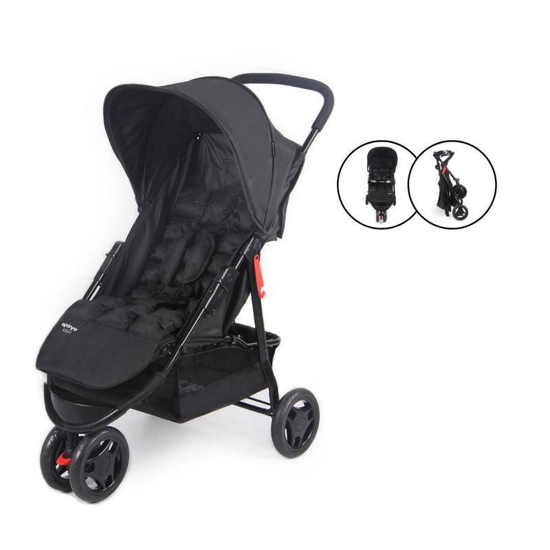 Carrinho De Bebê 3 Rodas Moderno Prático Preto Delta-Voyage - Carrinho ...
