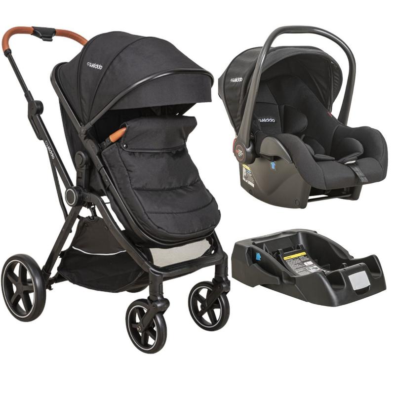 Carrinho De Bebê Kiddo Nomad Com Bebe Conforto E Base Preto - Carrinho ...