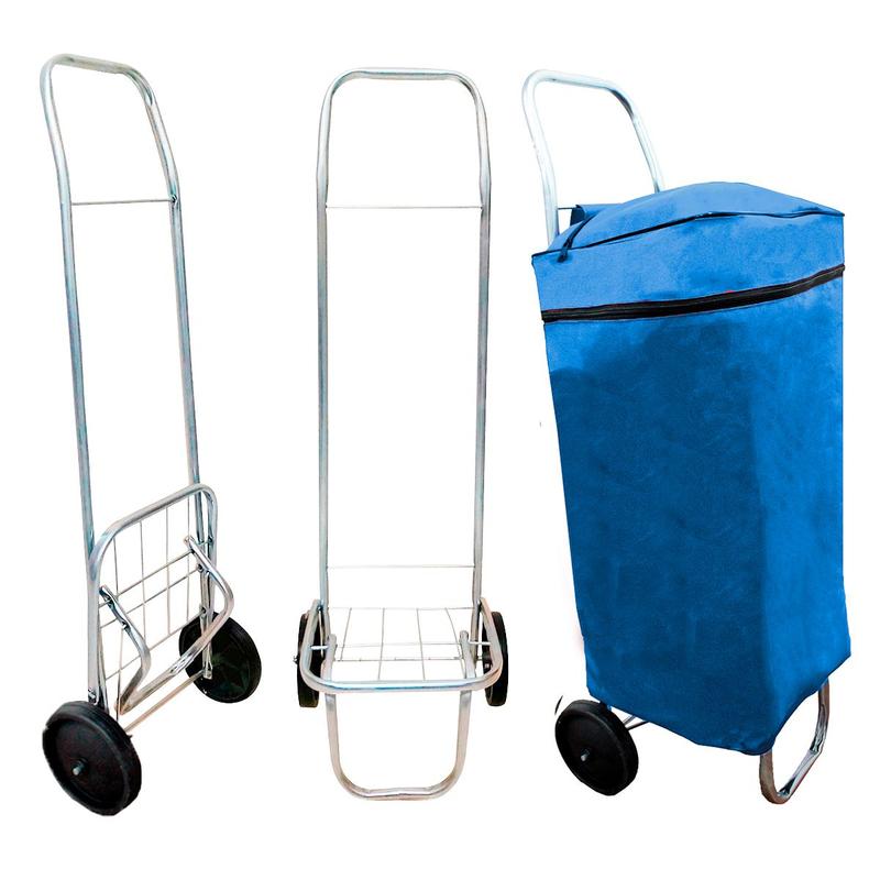 Carrinho De Compras Multiuso Até 50kg Dobrável Com Bolsa Resistente ...
