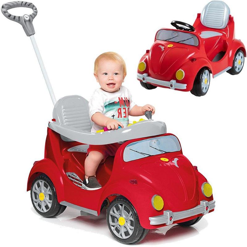 Carrinho de Passeio e Pedal para Bebe Calesita Fouks Vermelho - Mini ...