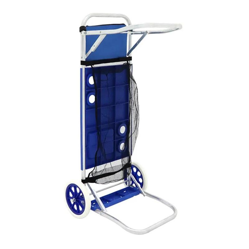 Carrinho De Praia Em Alumínio Bel Com Mesa E Sacareia Azul - Carrinho ...
