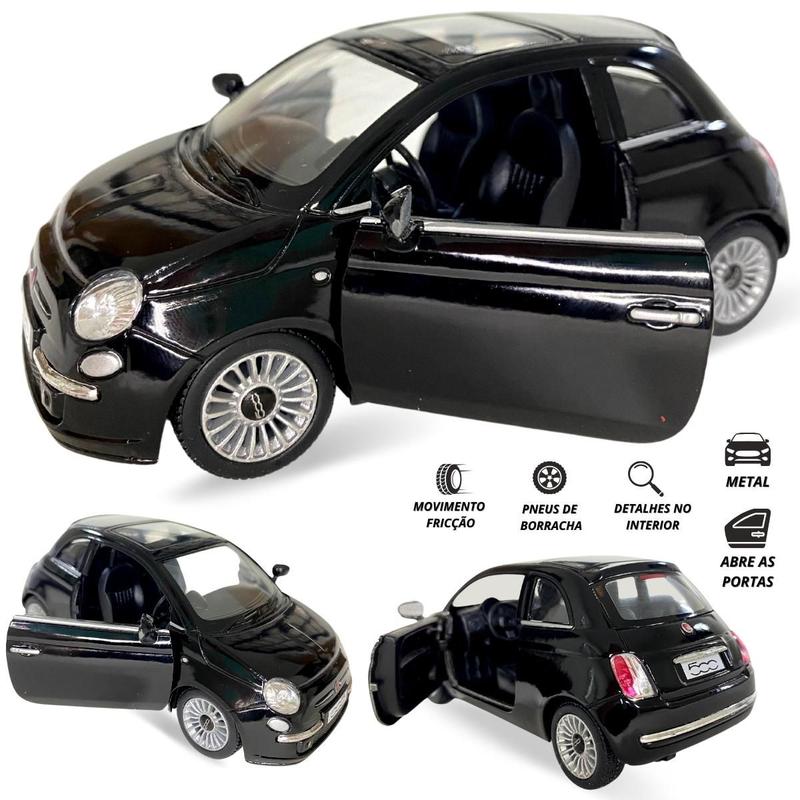 Carrinho Miniatura Coleção Fiat 500 Metal Fricção Abre Porta - Europio ...