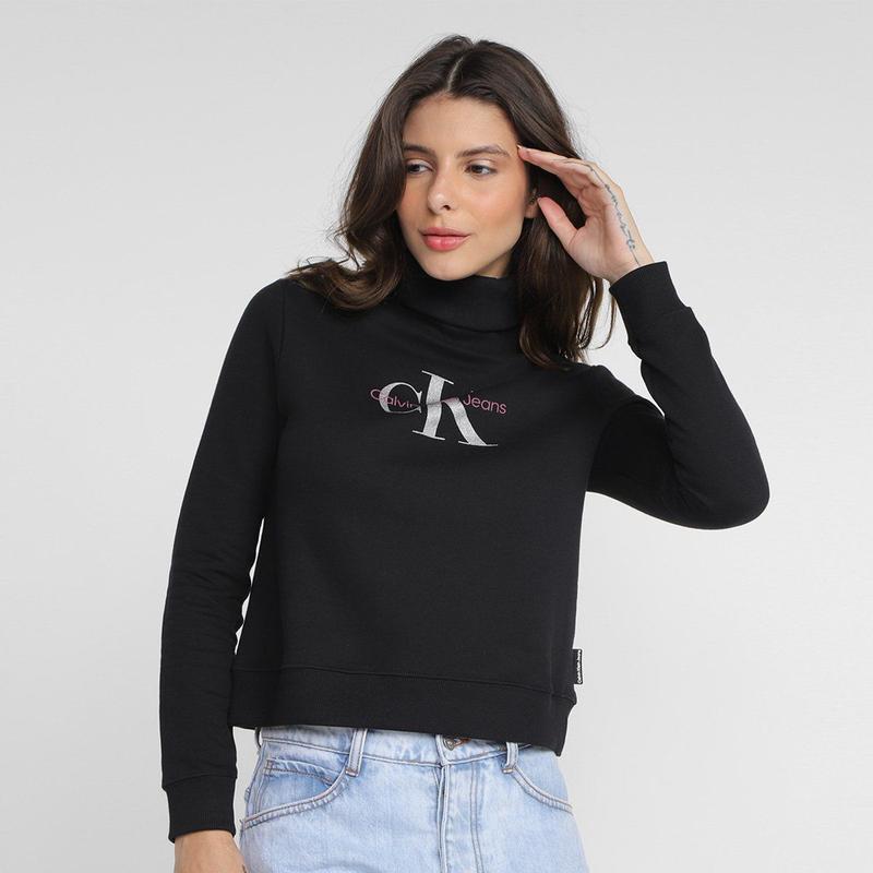 Casaco Moletom Calvin Klein Gola Alta Re Issue Feminino - Moletom ...