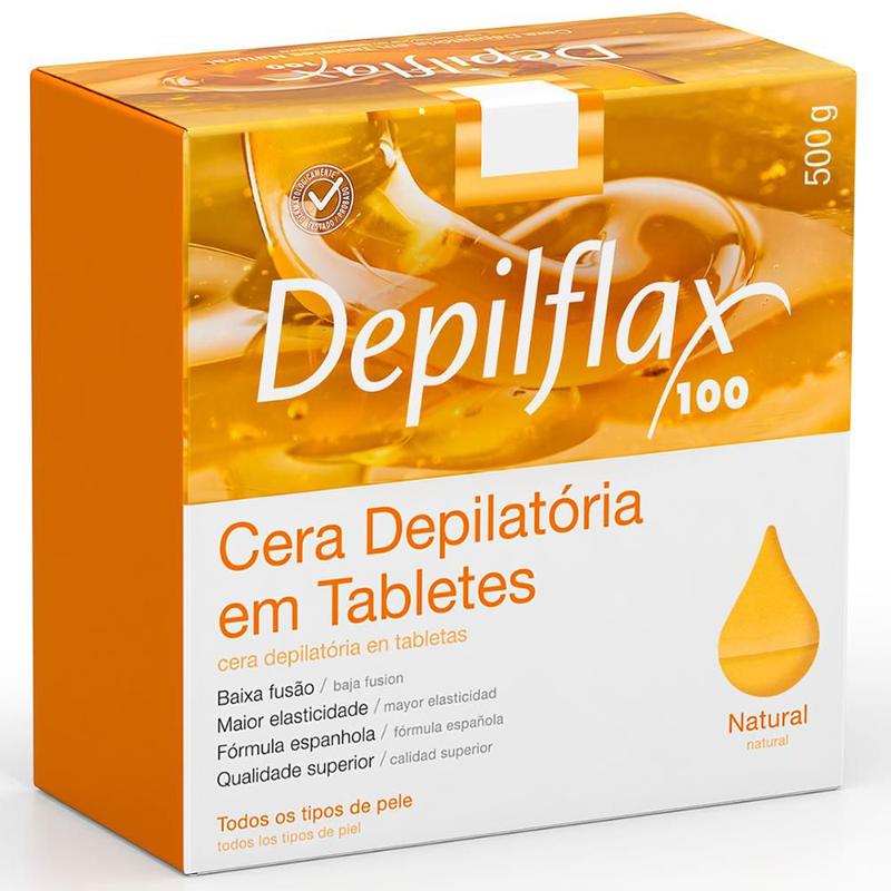 Cera Quente Depilatória em Tabletes Depilflax Natural - 500g - Cera ...
