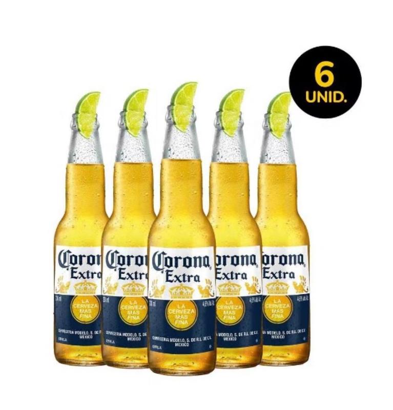 Cerveja Corona Extra Lager 6 Unidades - Long Neck 330ml - Cerveja ...