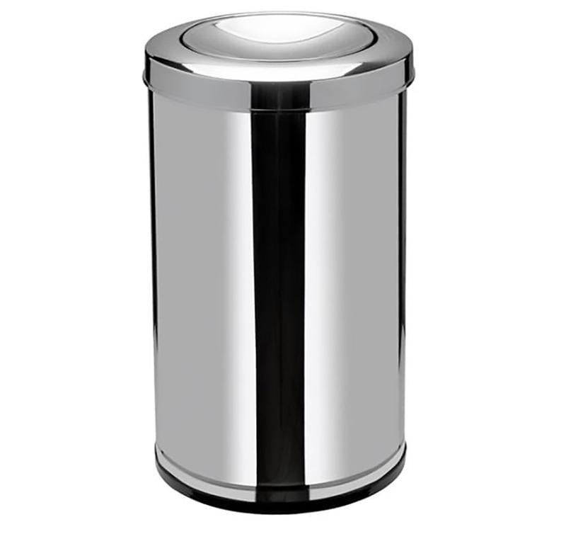 Cesto para Lixo com Tampa Basculante Inox Com Aro Cromado Inox - VIEL ...