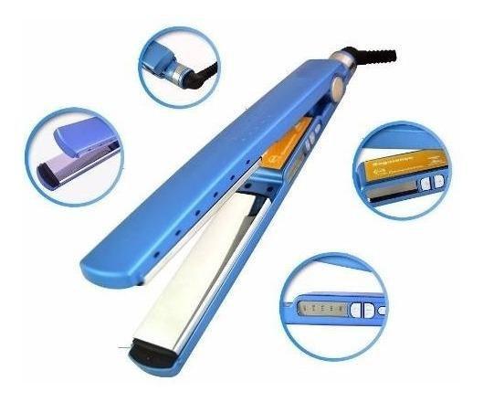 Chapinha Prancha Profissional Placas de Titânio Até 450ºf Azul Visor ...