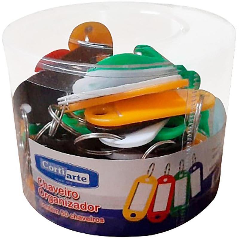 Chaveiro C/50 + 50 Etiquetas Cores - Cortiarte - Chaveiro - Magazine Luiza