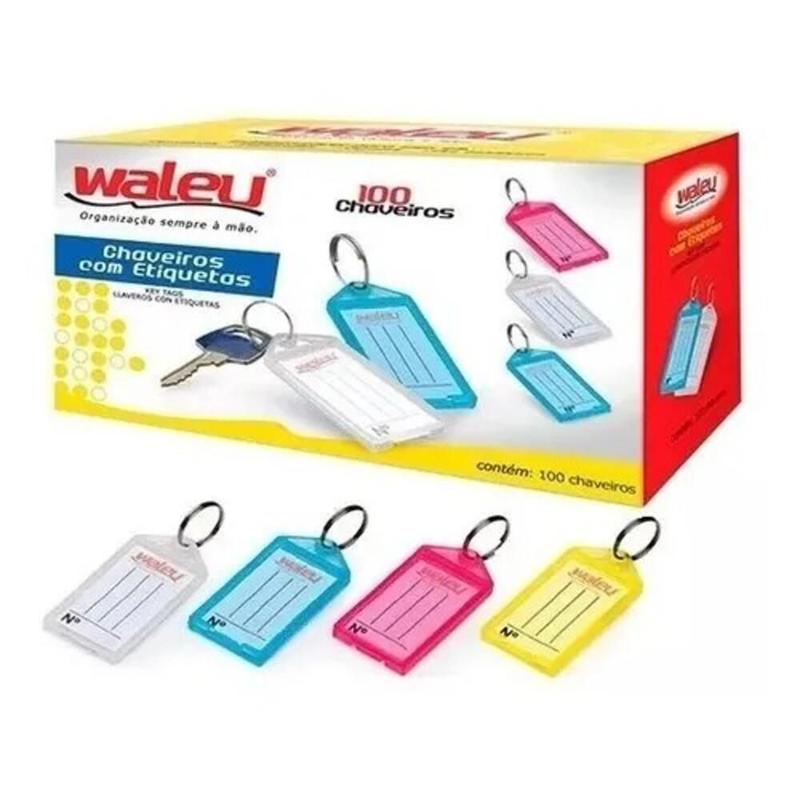 Chaveiro organizador identificador kit 100 chaves com etiqueta armario ...
