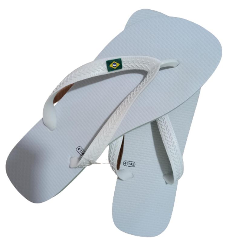 Chinelo Top Unissex Básica Branca, Com a Bandeira do Brasil - Chinelo ...