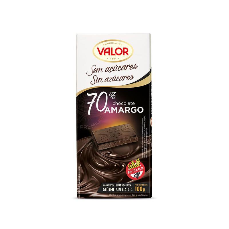 Chocolate Sem Açúcar 70% Cacau Valor 100g - Chocolate / Barra de ...