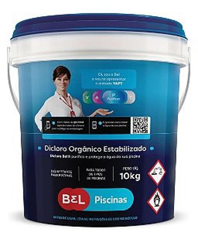 Cloro Para Piscina Orgânico Estabilizado 10kg - BEL - Cloro para ...