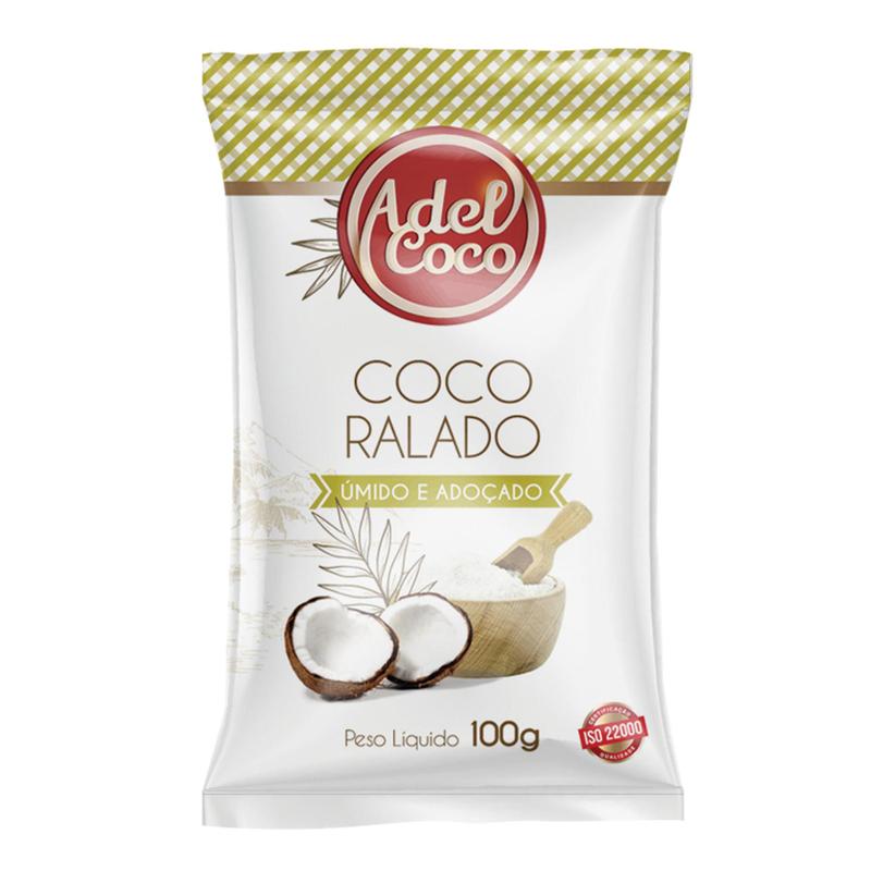 Coco Ralado Úmido e Adoçado 100g - Adel Coco - Coco Ralado - Magazine Luiza