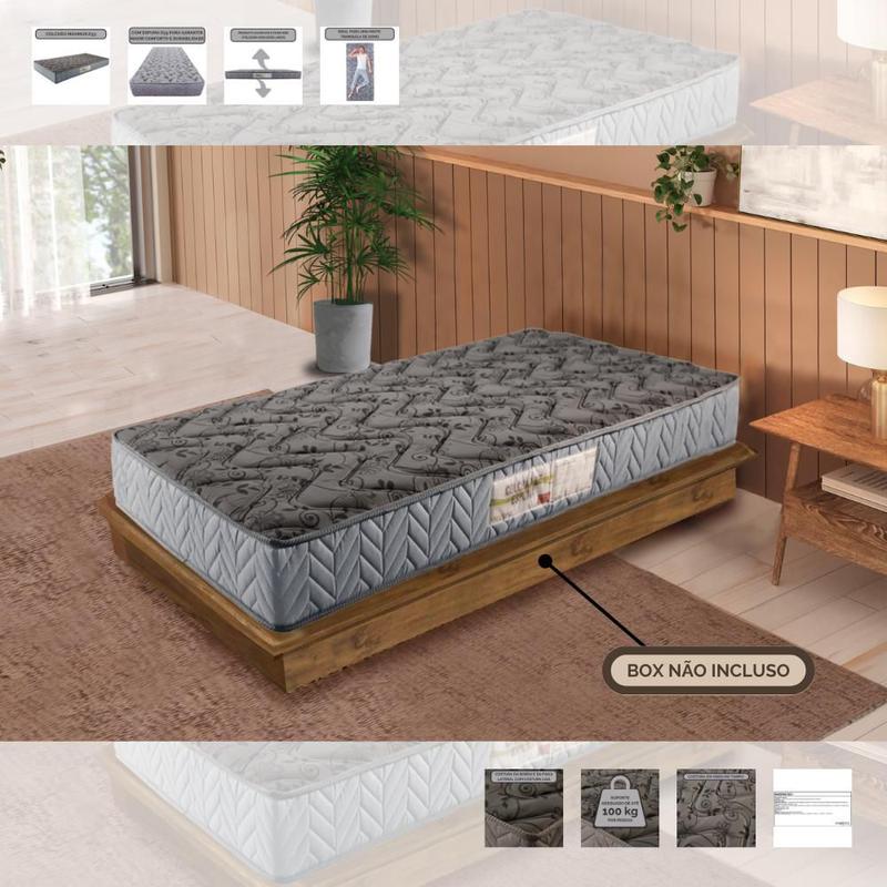 Colchão Máximus D33 Solteiro 188 cm x 78 cm x 20 cm Ecosono - Colchão ...