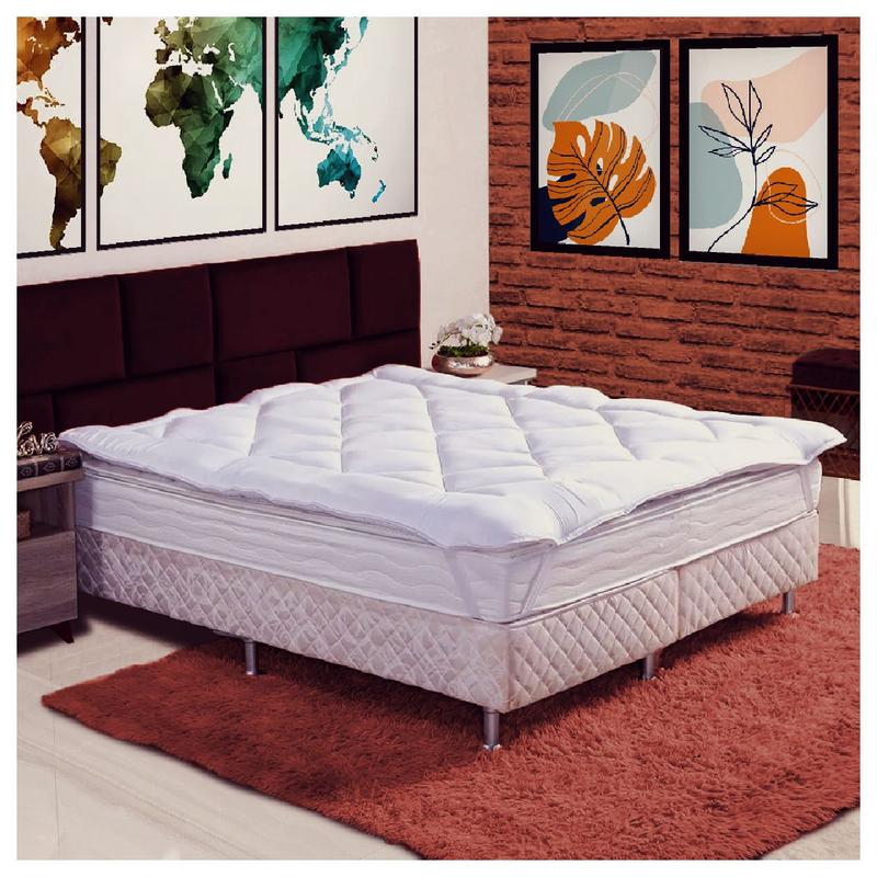 Colchão Pillow Top 400 Fios Casal Matelado 1,88x1,38m Metros Casen ...