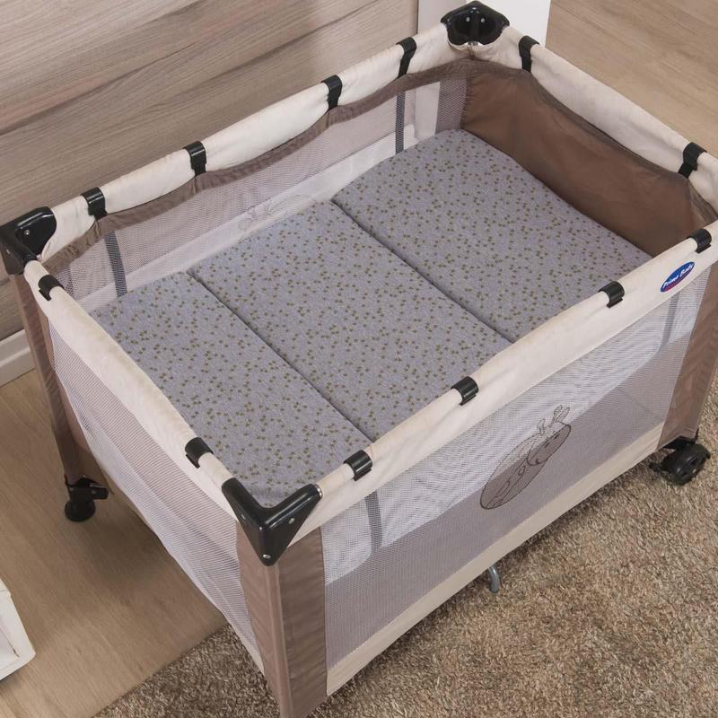 Colchonete Dobrável Para Berço Portátil Mescla Dourada - Baby Joy ...