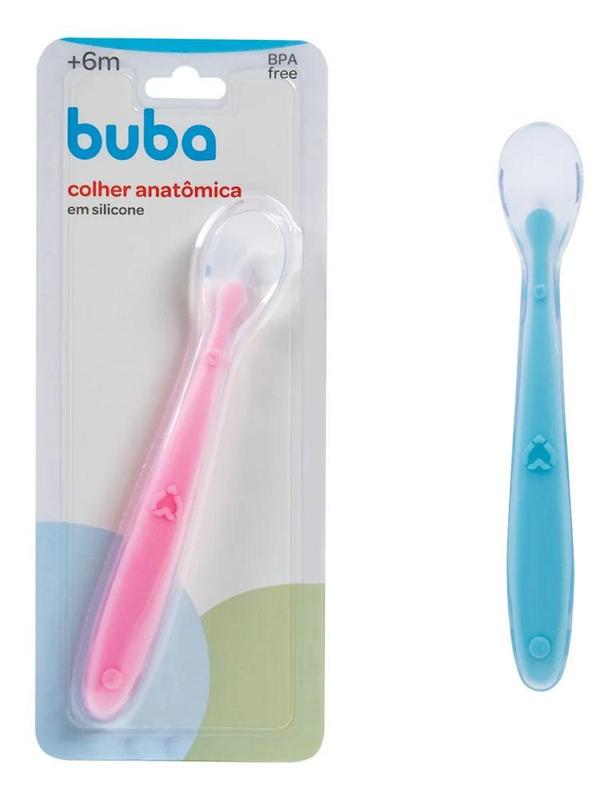 Colher Anatômia em Silicone para Bebê Introdução Alimentar - Buba ...