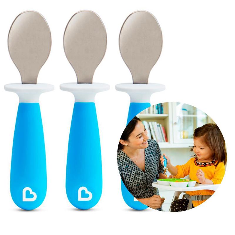 Colher Infantil Metal Inox Introdução Alimentar Munchkin 3Un - Colher ...