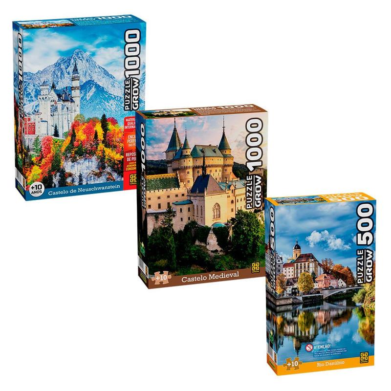 Combo Puzzles Medievais - Grow - Quebra-Cabeça - Magazine Luiza