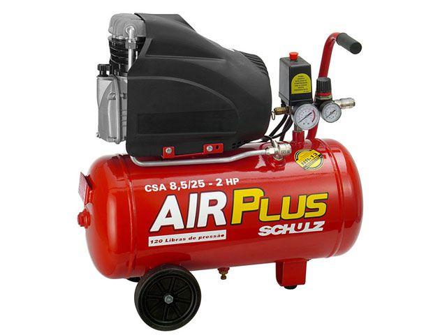 Compressor de Ar Schulz Air Plus 25 Litros - Pressão Máxima 120 PSI ...
