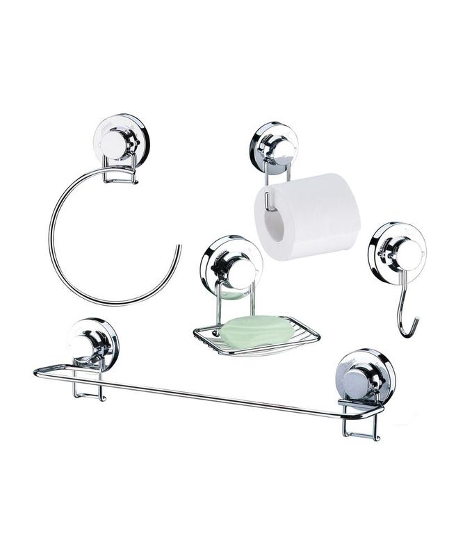 Conjunto 5 Peças Suportes Para banheiro Com Fixação A Vacuo - Future ...