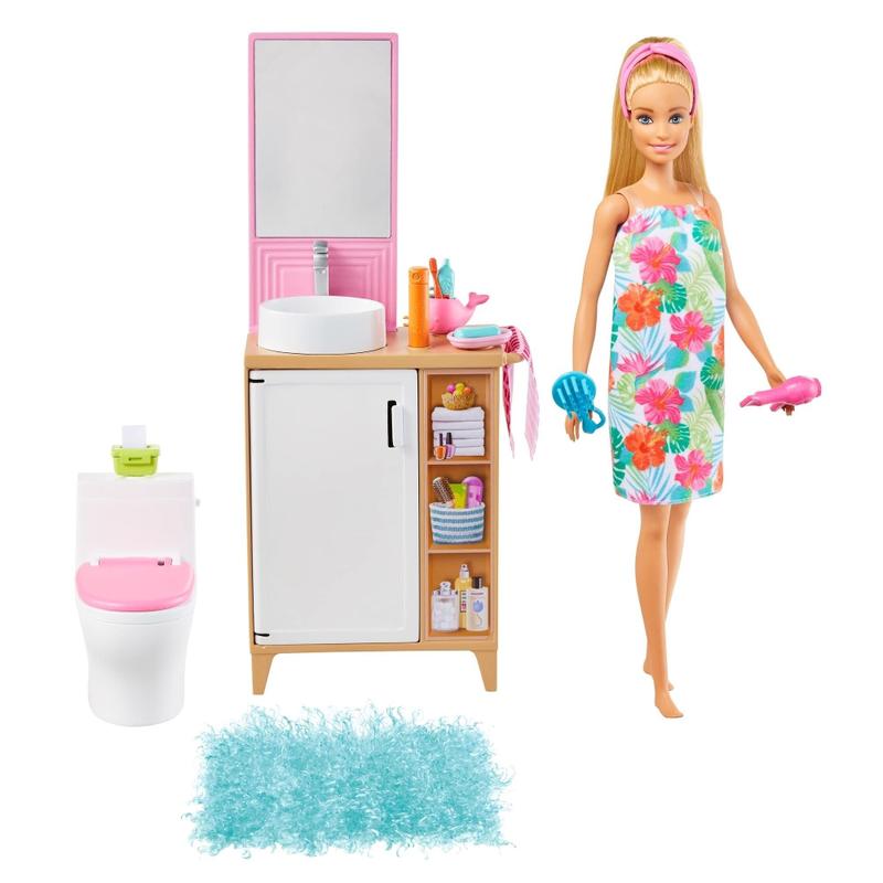 Conjunto Banheiro Barbie Dol Móveis Jogável - Elegante e Divertido ...