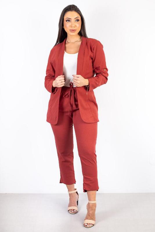 Conjunto blazer e calça de linho 64039 - Fluffy - Conjunto de Roupa ...