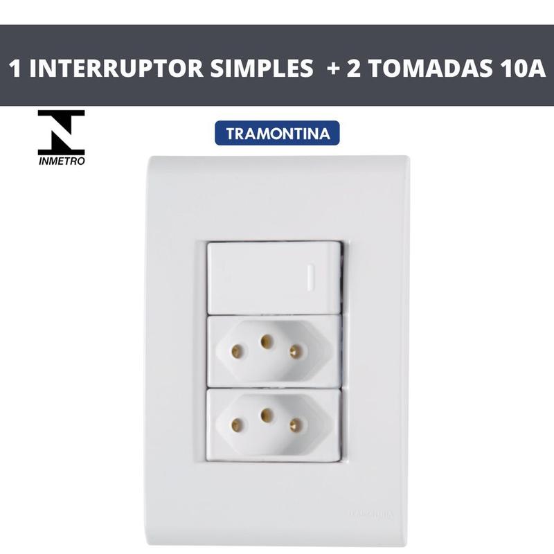 Conjunto Completo Tomadas, Interruptores e Placas 4x2 Tramontina Liz ...