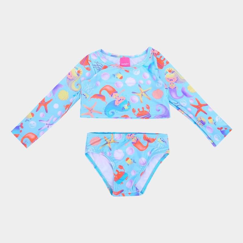 Conjunto De Biquini Infantil Manga Longa Kamylus Proteção UV 50 ...