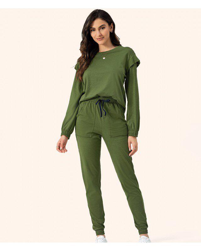 Conjunto Feminino Calça Manga Longa Lua Encantada - Conjunto de Roupa ...