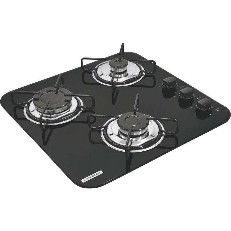 Cooktop a Gás 3 Bocas Tramontina Brasil 94726 Bivolt Preto - Cooktop 3 ...