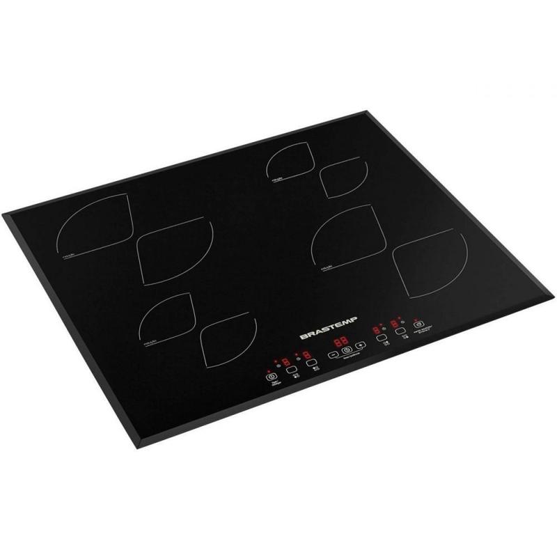 Cooktop por Indução Brastemp Gourmand 4 Bocas Vitrocerâmico Preto 220V ...