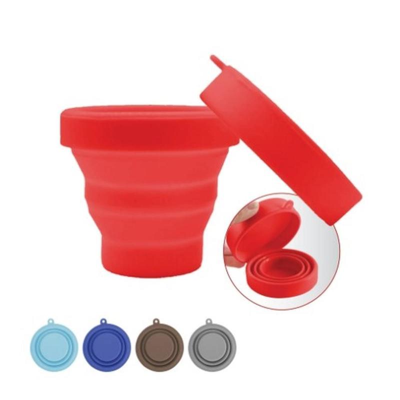 Copo Silicone Retrátil Dobrável Com Tampa 140Ml Reutilizável - Uny gift ...