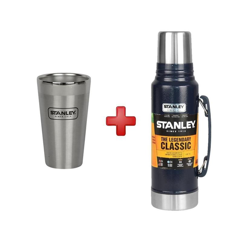 Copo Stanley Inox de Cerveja 473ml + Garrafa Classic Azul 1 Litro ...