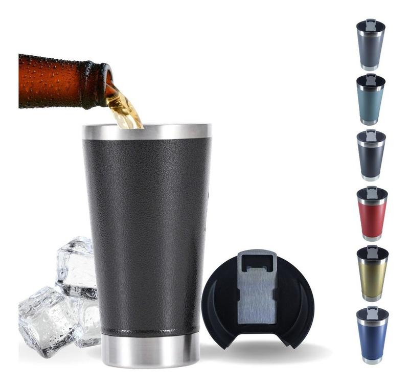 Copo térmico para cerveja Suco 473 ml com tampa e abridor - Premium ...