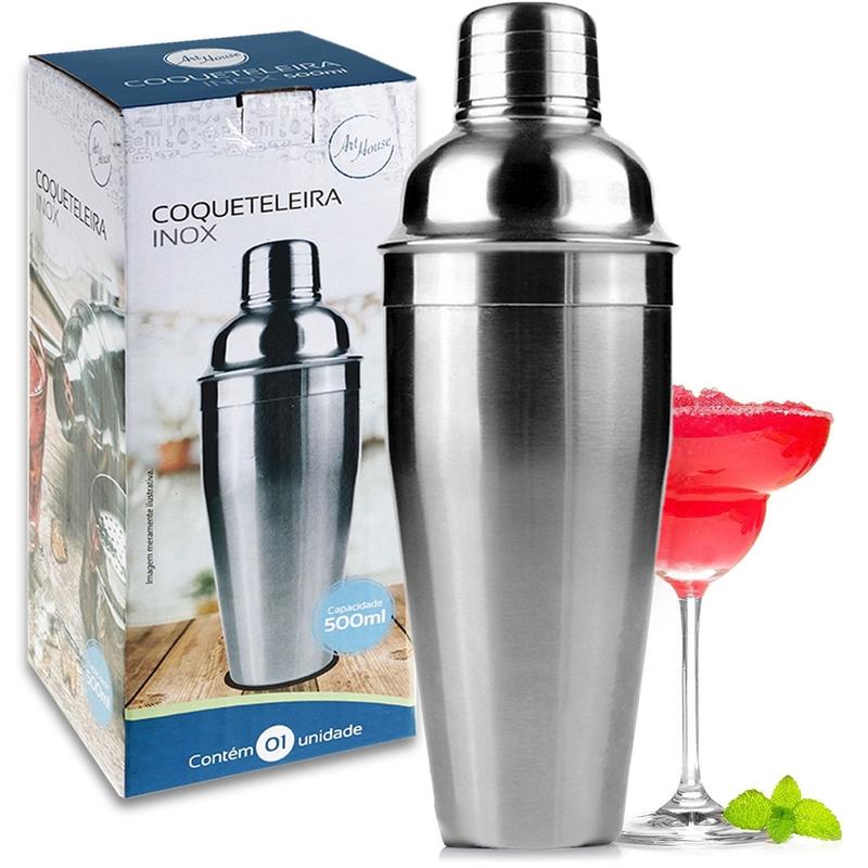 Coqueteleira Tradicional Aço Inox 500 Ml - Art House - Zein ...