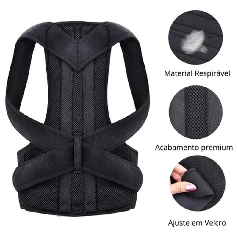 Corretor De Postura Masculino Coluna Lombar Reforçada Cinta Ortopédico ...