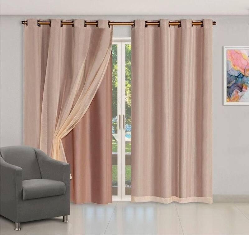 Cortina Blackout PVC Com Voil 2,80 x 2,30 Quarto Apartamento - Brenda ...