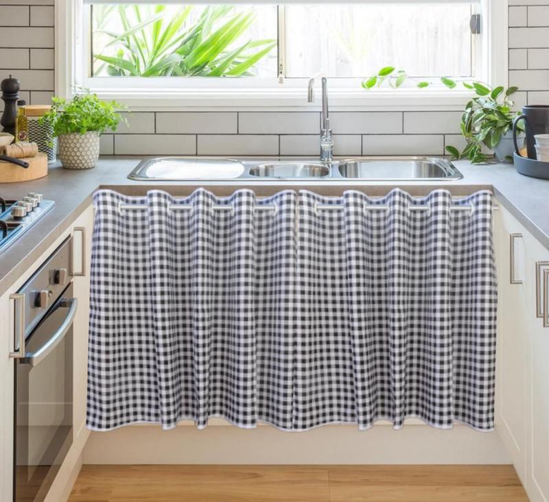 Cortina Para Pia de Cozinha/Balcão Gourmet 1,50 x 0,80 Linha Xadrez ...