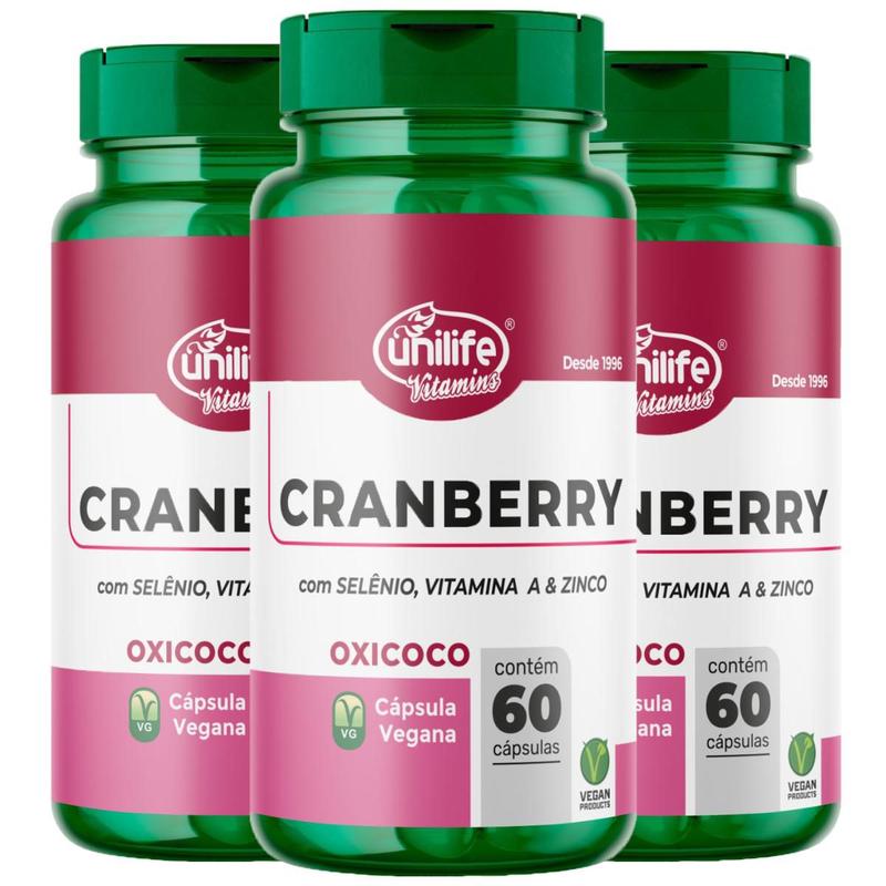 Cranberry Infecção Urinária 3 X 60 Cápsulas 500mg - Unilife ...