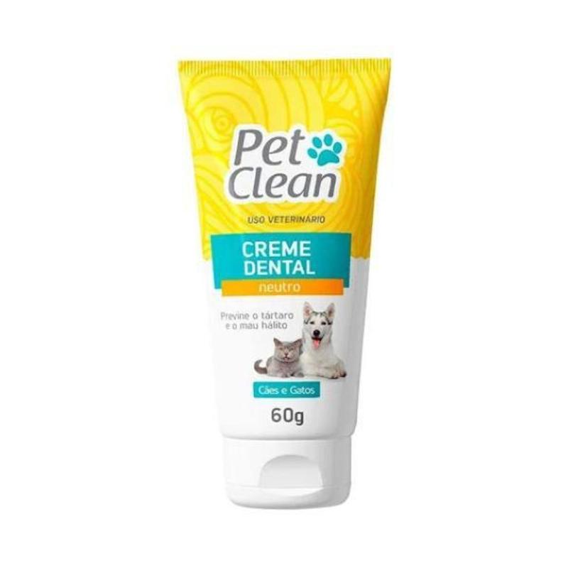 Creme Dental Neutro para Cães e Gatos Pet Clean 60g - Pasta de Dente ...