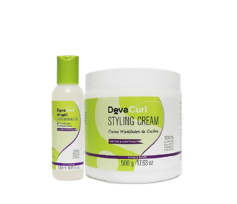 Deva Curl Styling Cream 500g E Angéll Light Gel 120ml Kit de