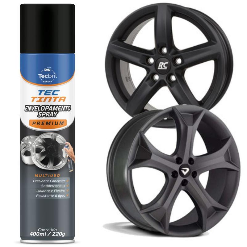 Envelopamento Spray Líquido Multiuso Tec Bril Preto Brilhante - Baston ...