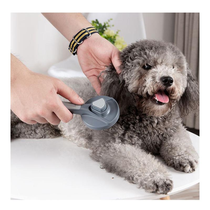 Escova Pet Removedora de Pelos Inteligente Cinza Rasqueadeira Cachorro ...