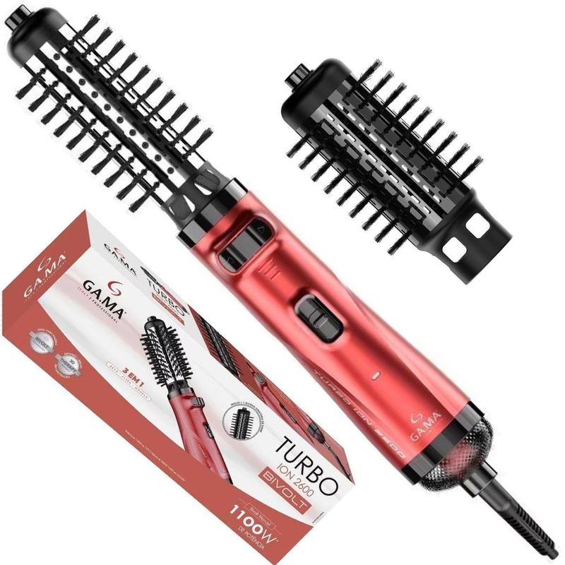 Escova Rotativa Elétrica de Cabelo Turbo Íon 2 acessórios 2600 Rotating ...