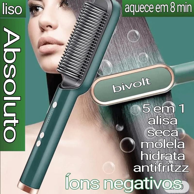 Escova seca alisa modela cabelo magnética crespo ondulado curto ...