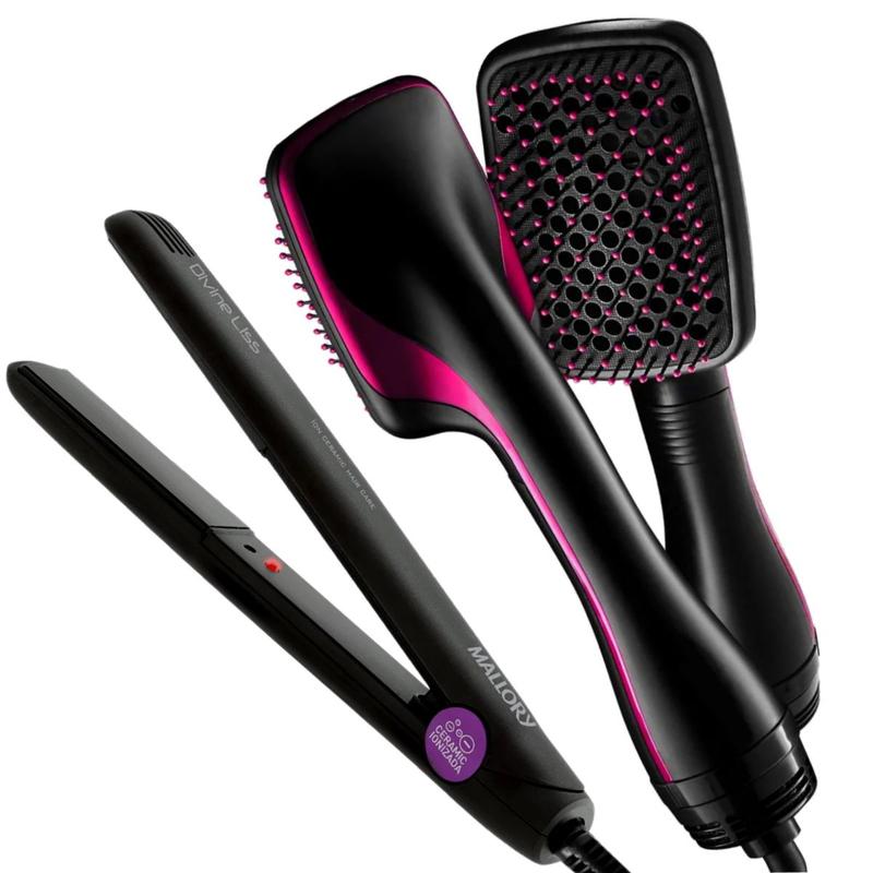 Escova secadora 1000w seca modela alisa e chapinha potente - Mallory ...
